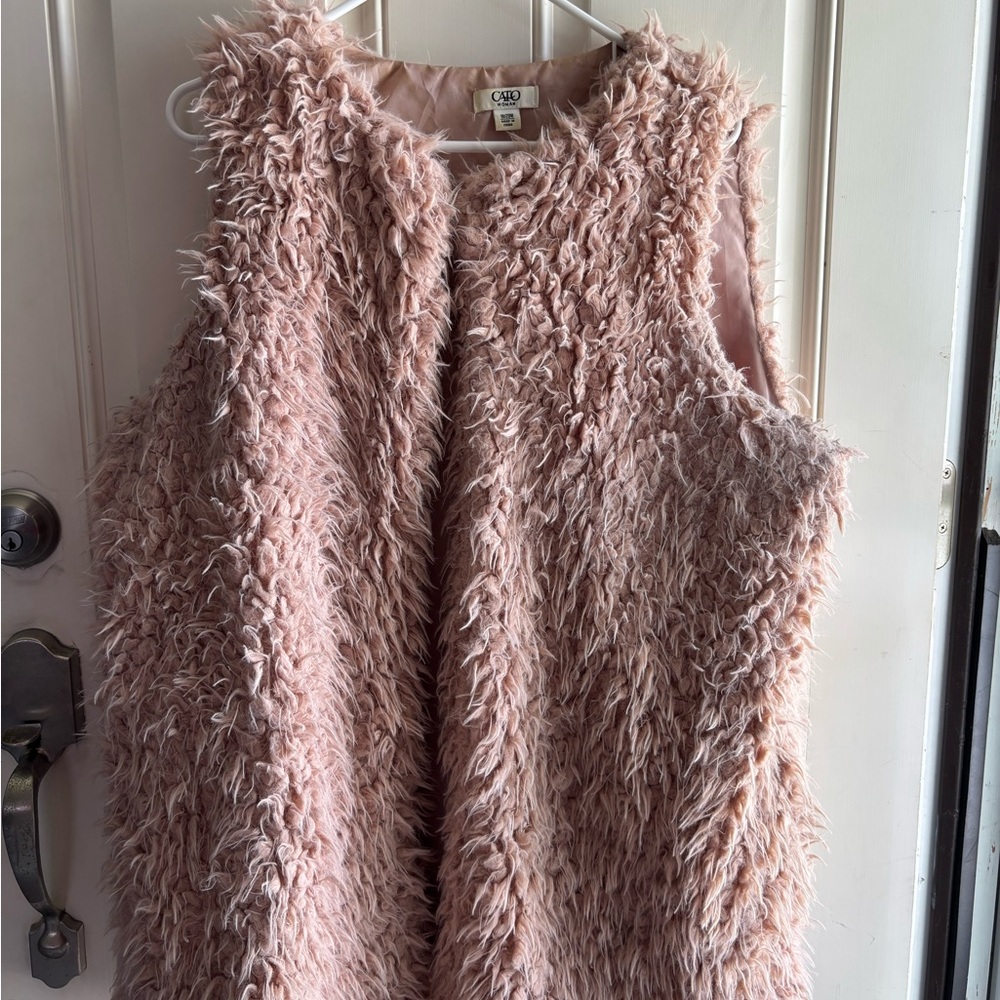 Cato Blush Faux Fur Vest